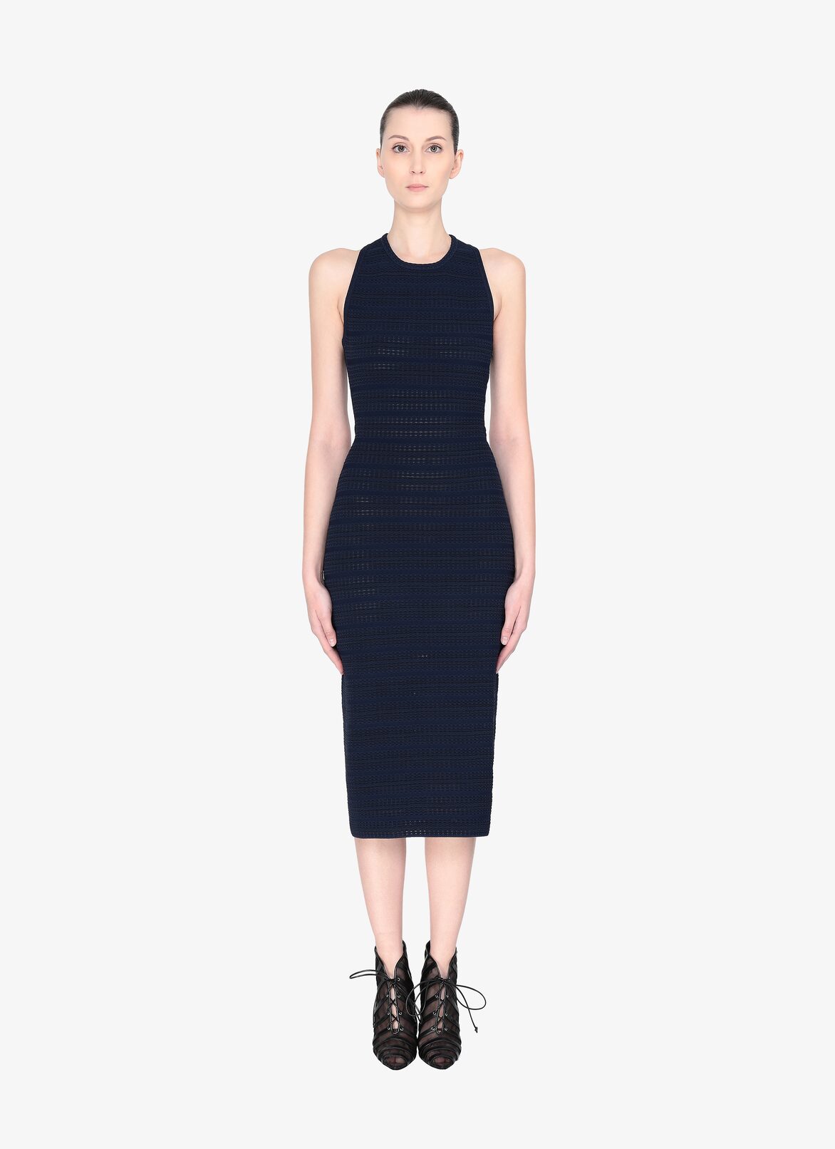 SLEEVELESS DRESS BROCART NIGHT ALAÏA SLEEVELESS DRESS BROCART NIGHT BLU NOTTE